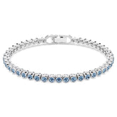 Imber Emily Tennis bracelet Round cut, Blue, Rhodium plated